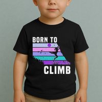 Climb Like A Girl Retro Sunset Rocks Born To Climb Toddler T-Shirt