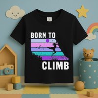 Climb Like A Girl Retro Sunset Rocks Born To Climb Toddler T-Shirt