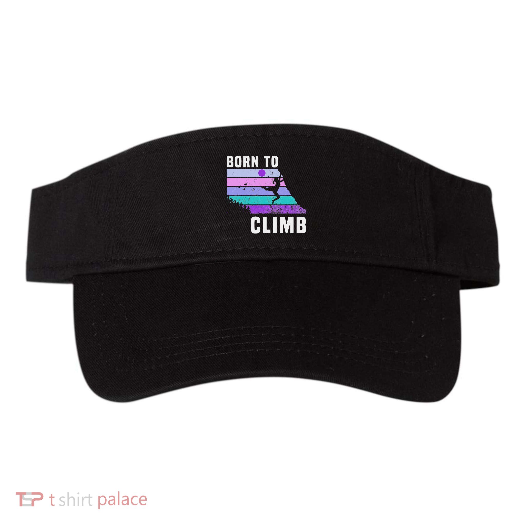 Climb Like A Girl Retro Sunset Rocks Born To Climb Visor
