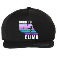 Climb Like A Girl Retro Sunset Rocks Born To Climb Wool Snapback Cap