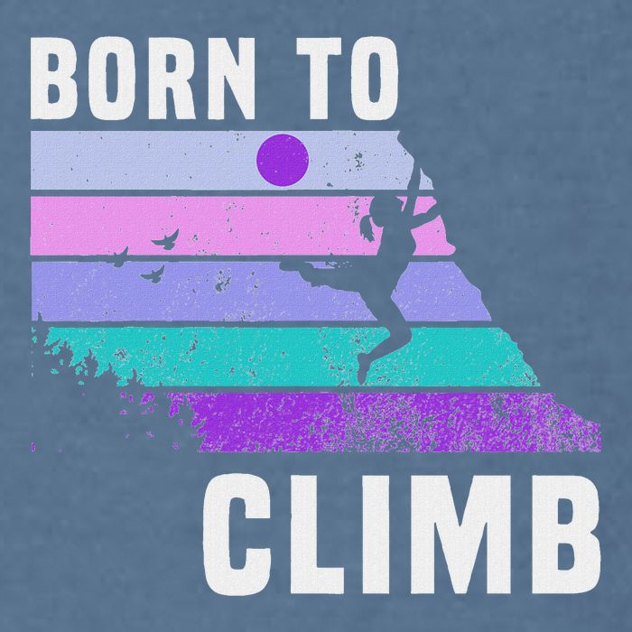 Climb Like A Girl Retro Sunset Rocks Born To Climb Garment-Dyed Sweatshirt