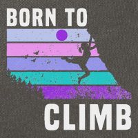 Climb Like A Girl Retro Sunset Rocks Born To Climb Cotton Canvas Backpack