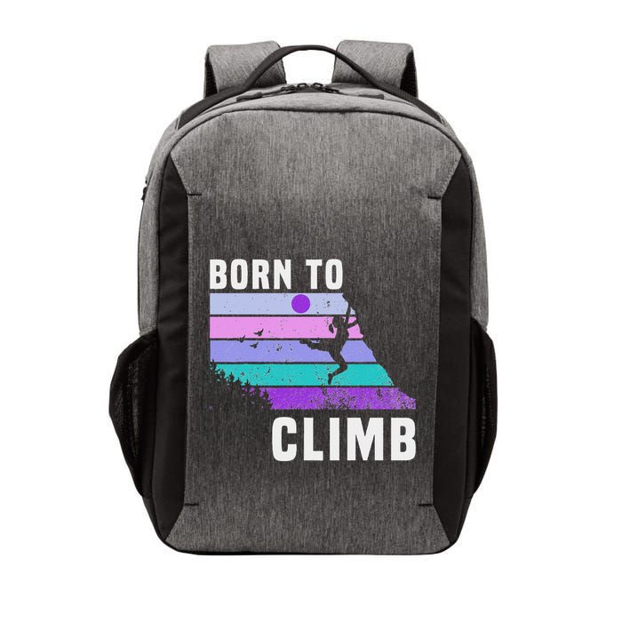 Climb Like A Girl Retro Sunset Rocks Born To Climb Vector Backpack