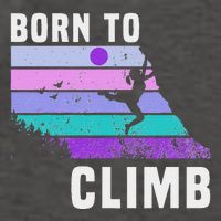 Climb Like A Girl Retro Sunset Rocks Born To Climb Vector Backpack