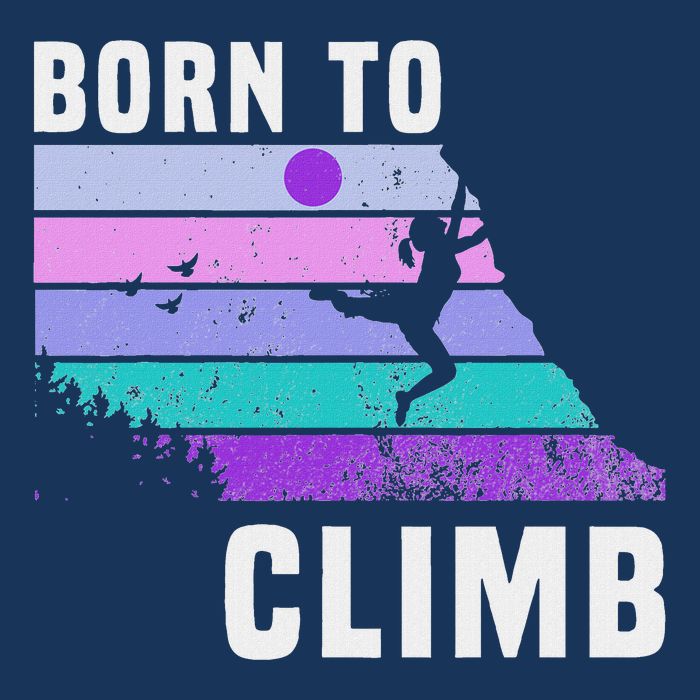 Climb Like A Girl Retro Sunset Rocks Born To Climb Infant Baby Jersey Bodysuit