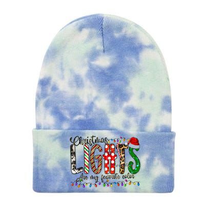 Christmas Lights Are My Favorite Color Tie Dye 12in Knit Beanie