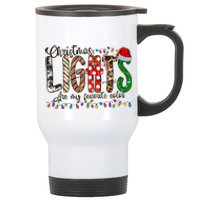 Christmas Lights Are My Favorite Color Stainless Steel Travel Mug