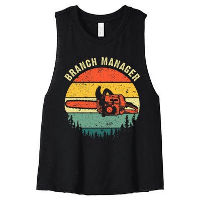 Cool Lumberjack Art Arborist Logger Branch Manager Women's Racerback Cropped Tank