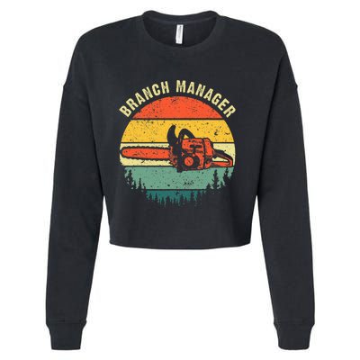 Cool Lumberjack Art Arborist Logger Branch Manager Cropped Pullover Crew