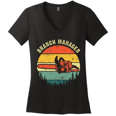 Cool Lumberjack Art Arborist Logger Branch Manager Women's V-Neck T-Shirt