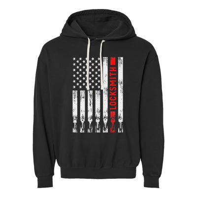 Cool Locksmith Art American Flag Lock Picker Garment-Dyed Fleece Hoodie