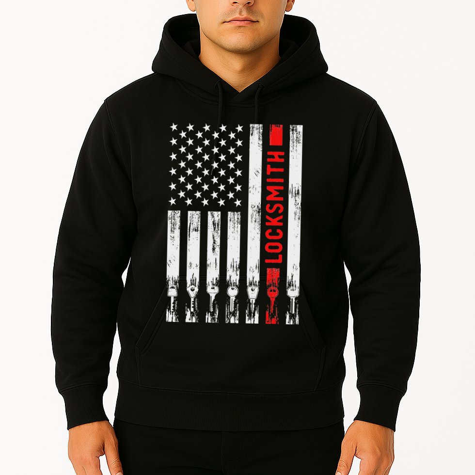 Cool Locksmith Art American Flag Lock Picker Hoodie