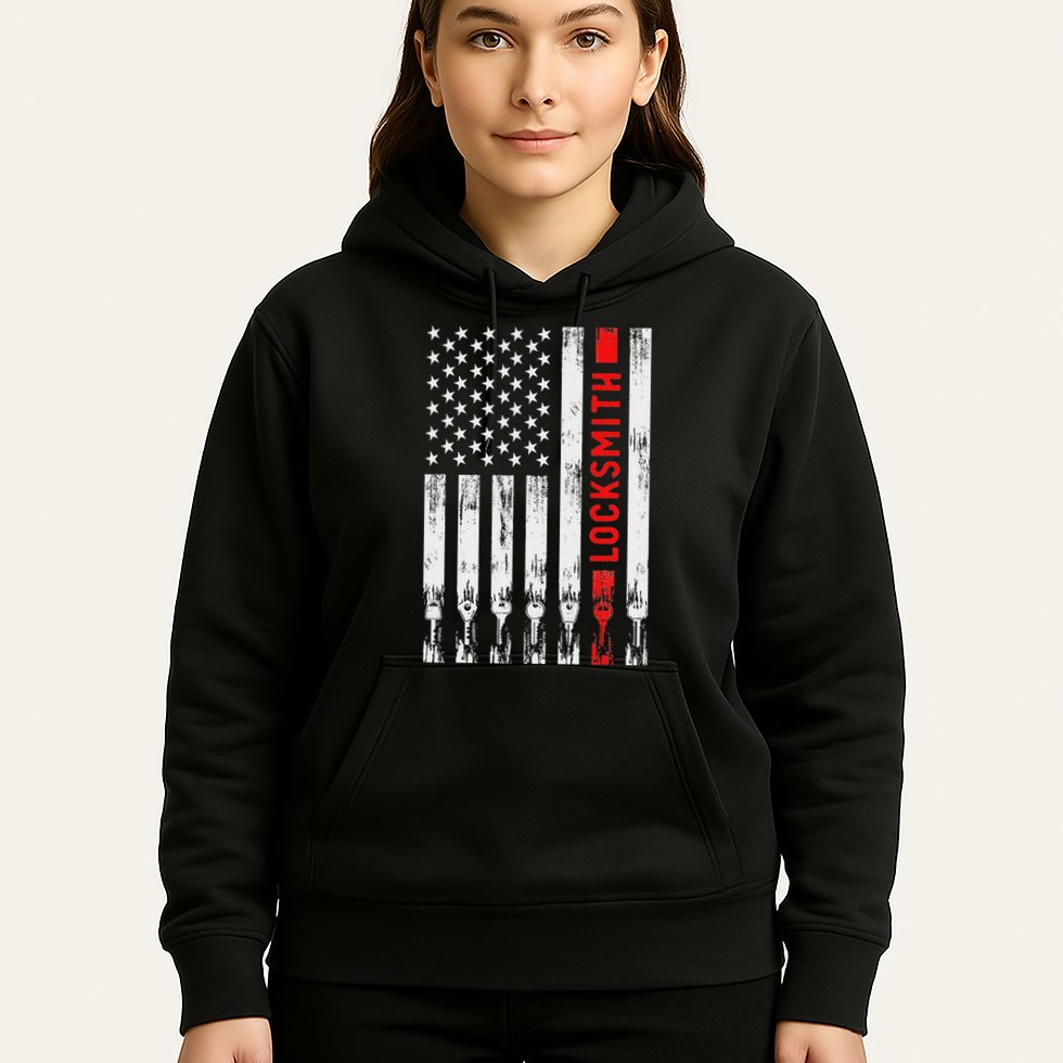 Cool Locksmith Art American Flag Lock Picker Hoodie