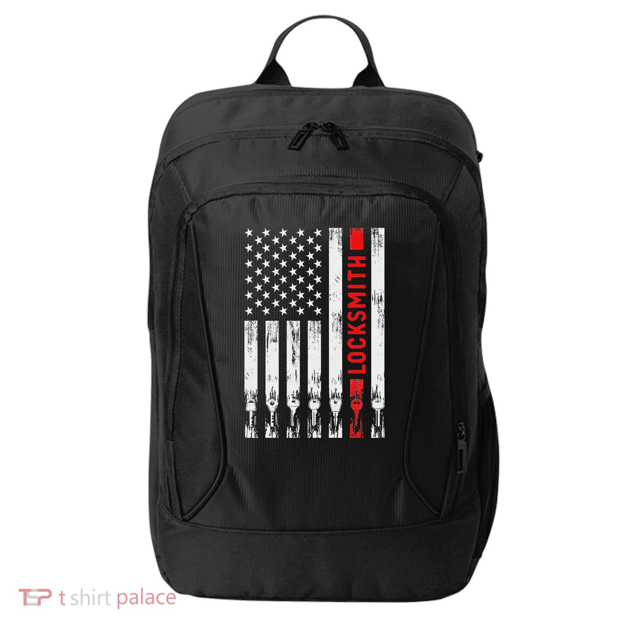 Cool Locksmith Art American Flag Lock Picker City Backpack