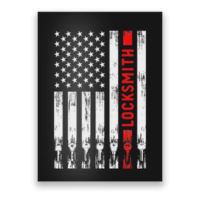 Cool Locksmith Art American Flag Lock Picker Poster