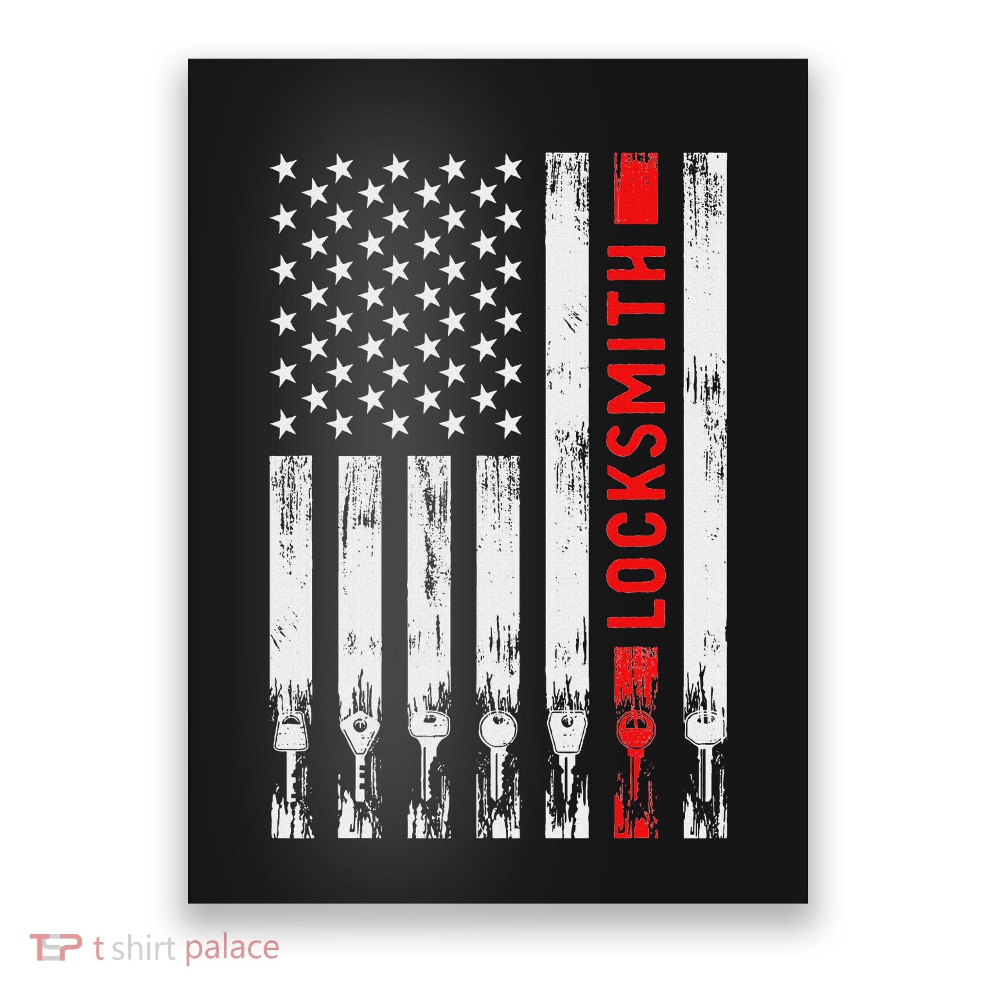 Cool Locksmith Art American Flag Lock Picker Poster