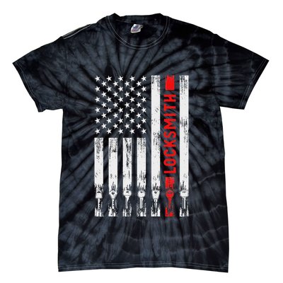 Cool Locksmith Art American Flag Lock Picker Tie-Dye T-Shirt
