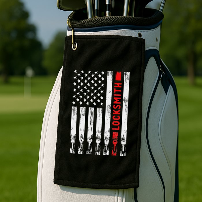Cool Locksmith Art American Flag Lock Picker Golf Towel