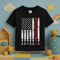 Cool Locksmith Art American Flag Lock Picker Toddler T-Shirt