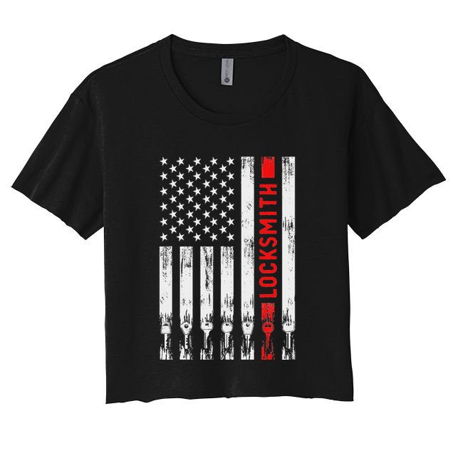 Cool Locksmith Art American Flag Lock Picker Crop Top