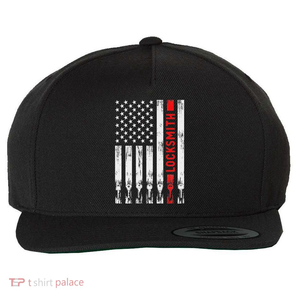 Cool Locksmith Art American Flag Lock Picker Wool Snapback Cap