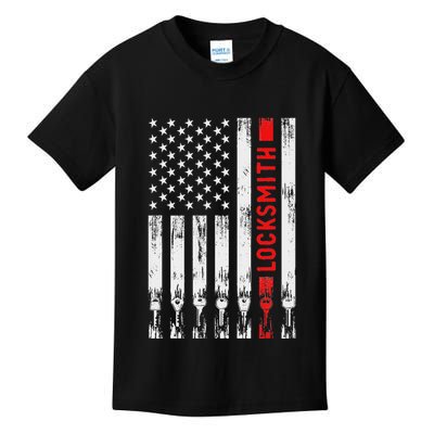 Cool Locksmith Art American Flag Lock Picker Kids T-Shirt