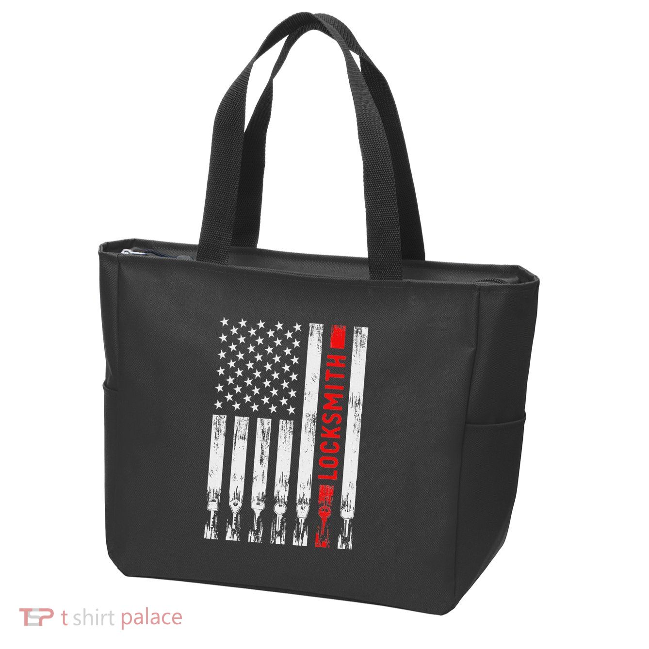 Cool Locksmith Art American Flag Lock Picker Zip Tote Bag