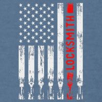 Cool Locksmith Art American Flag Lock Picker Garment-Dyed Sweatshirt