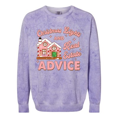 Christmas Lights And Real Estate Advice Funny Realtor Saying Colorblast Crewneck Sweatshirt