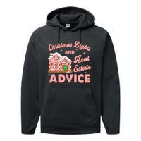 Christmas Lights And Real Estate Advice Funny Realtor Saying Performance Fleece Hoodie