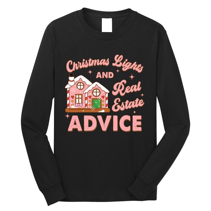 Christmas Lights And Real Estate Advice Funny Realtor Saying Long Sleeve Shirt