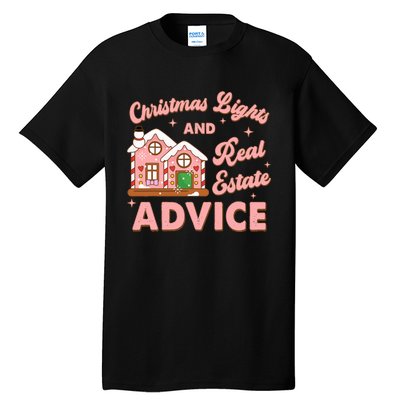 Christmas Lights And Real Estate Advice Funny Realtor Saying Tall T-Shirt