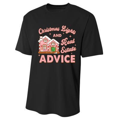 Christmas Lights And Real Estate Advice Funny Realtor Saying Performance Sprint T-Shirt