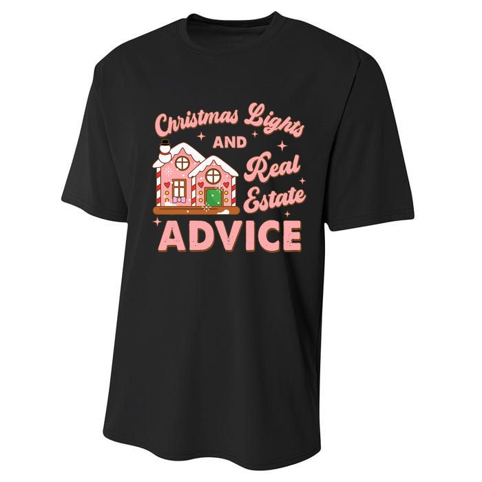 Christmas Lights And Real Estate Advice Funny Realtor Saying Performance Sprint T-Shirt