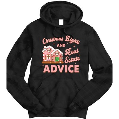 Christmas Lights And Real Estate Advice Funny Realtor Saying Tie Dye Hoodie