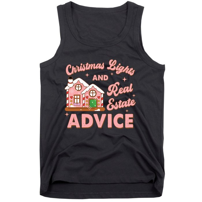 Christmas Lights And Real Estate Advice Funny Realtor Saying Tank Top