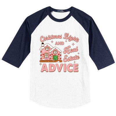 Christmas Lights And Real Estate Advice Funny Realtor Saying Baseball Sleeve Shirt