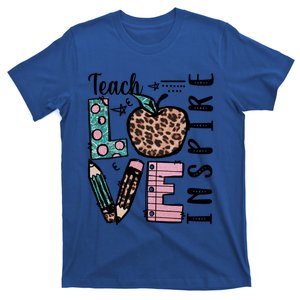 Cute Leopard Animal Print For Teacher Mom Teach Love Inspire Meaningful Gift T-Shirt