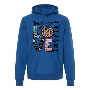 Cute Leopard Animal Print For Teacher Mom Teach Love Inspire Meaningful Gift Premium Hoodie