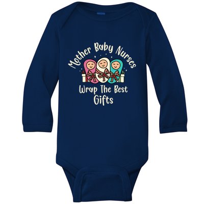 Christmas L And D Labor Mother Nurses Wrap The Best Funny Gift Meaningful Gift Baby Long Sleeve Bodysuit