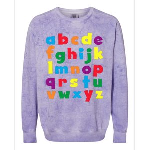 Colorful Letters Alphabet Educational Abcs Colorblast Crewneck Sweatshirt