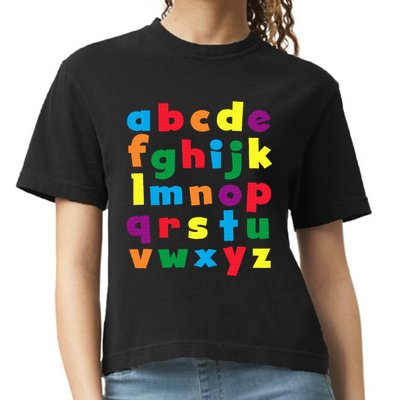 Colorful Letters Alphabet Educational Abcs Comfort Colors Boxy T-Shirt