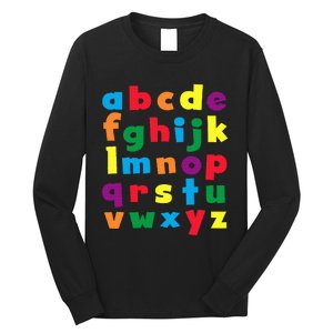 Colorful Letters Alphabet Educational Abcs Long Sleeve Shirt