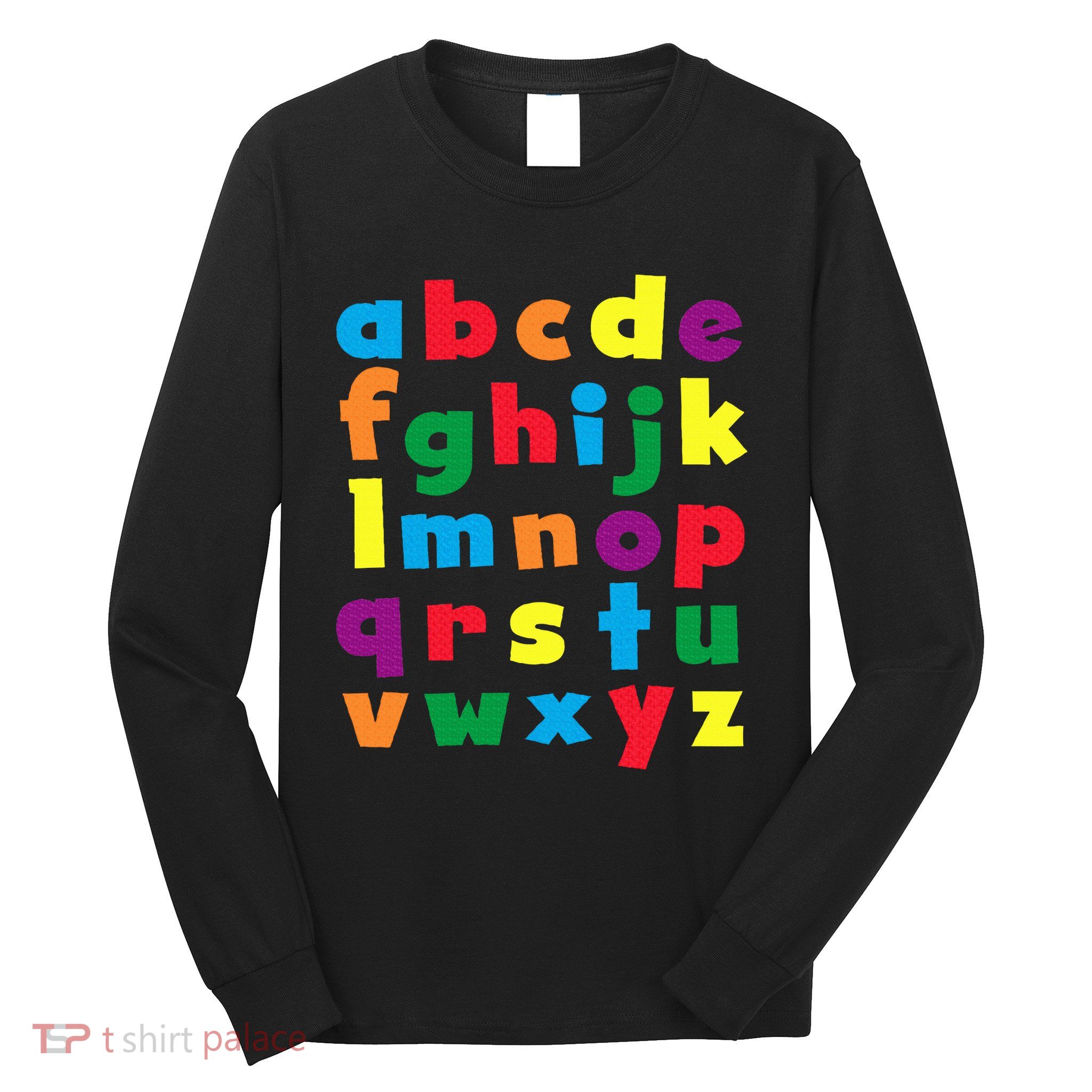 Colorful Letters Alphabet Educational Abcs Long Sleeve Shirt