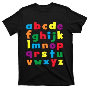 Colorful Letters Alphabet Educational Abcs T-Shirt