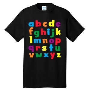 Colorful Letters Alphabet Educational Abcs Tall T-Shirt