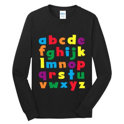 Colorful Letters Alphabet Educational Abcs Tall Long Sleeve T-Shirt