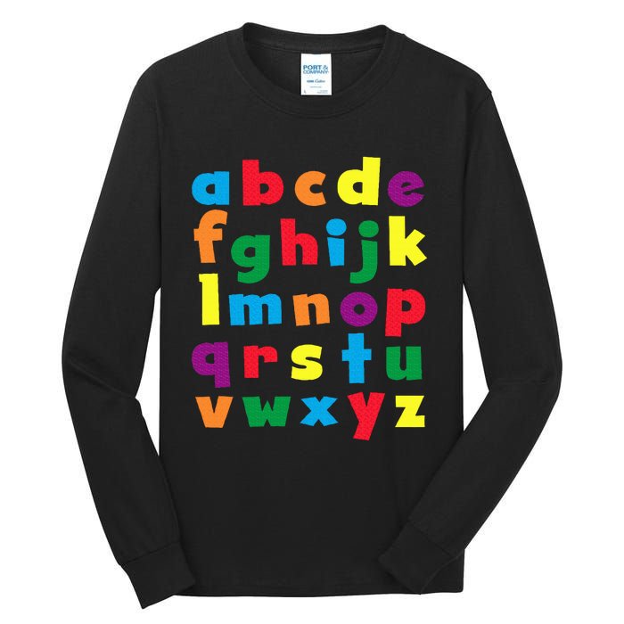 Colorful Letters Alphabet Educational Abcs Tall Long Sleeve T-Shirt