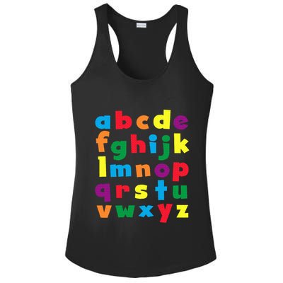Colorful Letters Alphabet Educational Abcs Ladies PosiCharge Competitor Racerback Tank