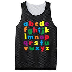 Colorful Letters Alphabet Educational Abcs Mesh Reversible Basketball Jersey Tank